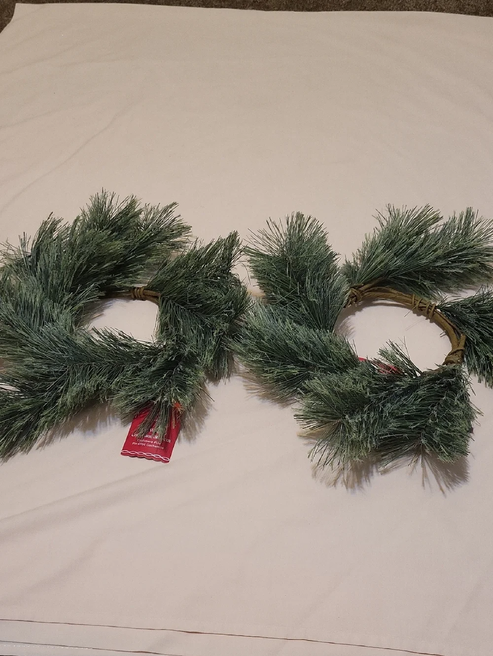 2 12 Inch Faux Pine Wreaths